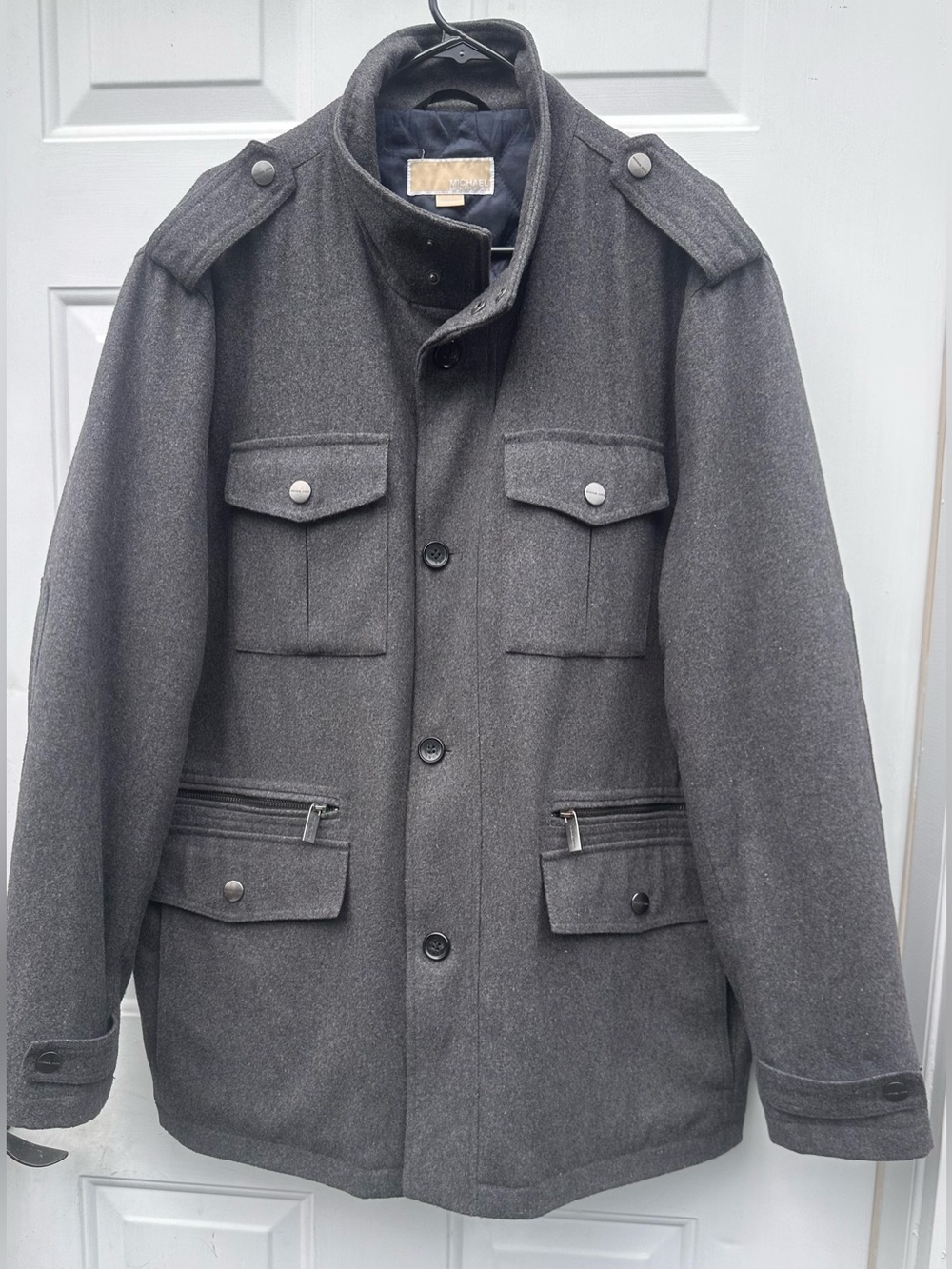 MICHAEL Michael Kors Dark Gray Military Field Jacket